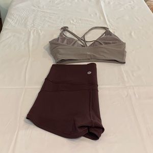 Maroon lululemon shorts